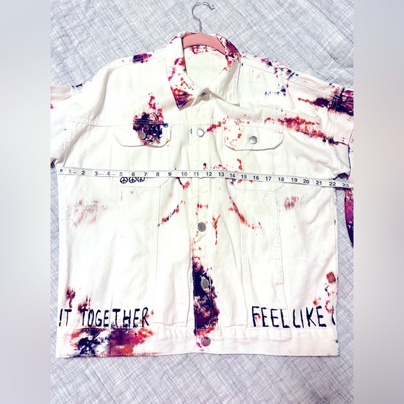 Wren + Glory "Tie Dye Fun" Denim Jacket - Boyfriend fit size S/M Falmer Heritage - Picture 6 of 9